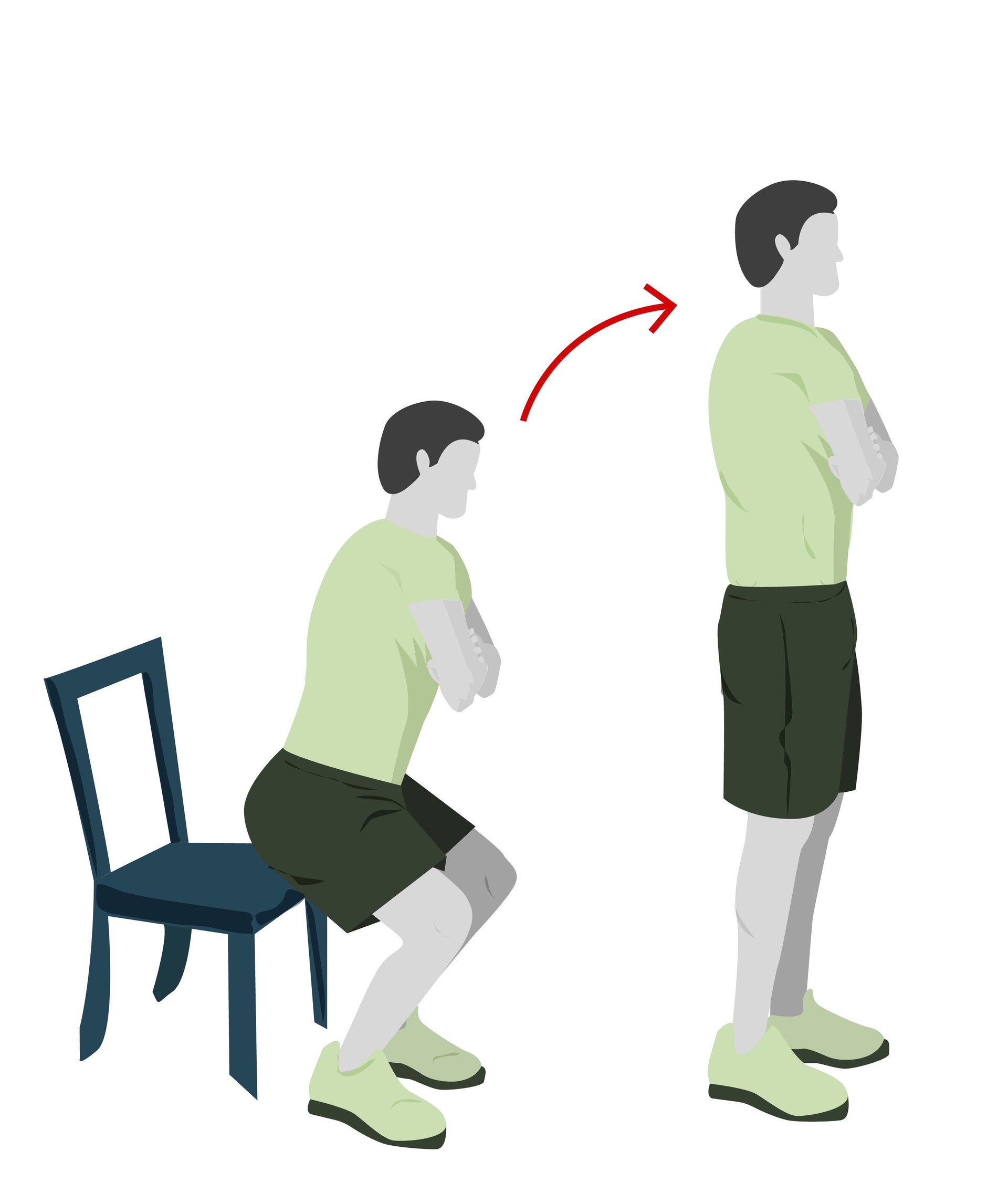 Teste de sentar e levantar avalia força das pernas e risco de quedas. Reprodução: Globo