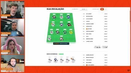 Prévia do time oficial do Cartola para a rodada #18 do Brasileirão. Reprodução: Globo