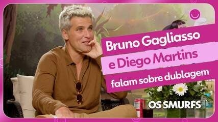 Bruno Gagliasso e Diego Martins falam sobre sua experiência na dublagem do novo filme 'Smurfs'. Reprodução: Gshow
