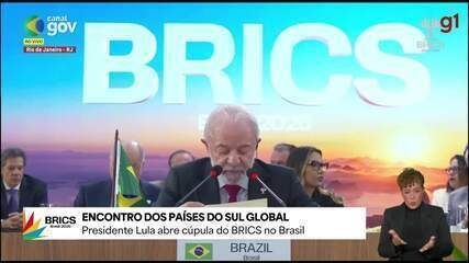 Lula critica genocídio em Gaza durante discurso na Cúpula do BRICS. Reprodução: Globo