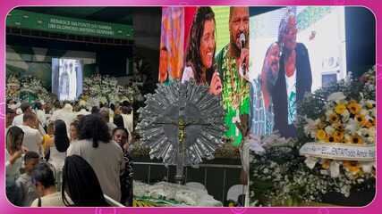 Familiares e amigos se despedem de Arlindo Cruz durante velório emocionado. Reprodução: Globo