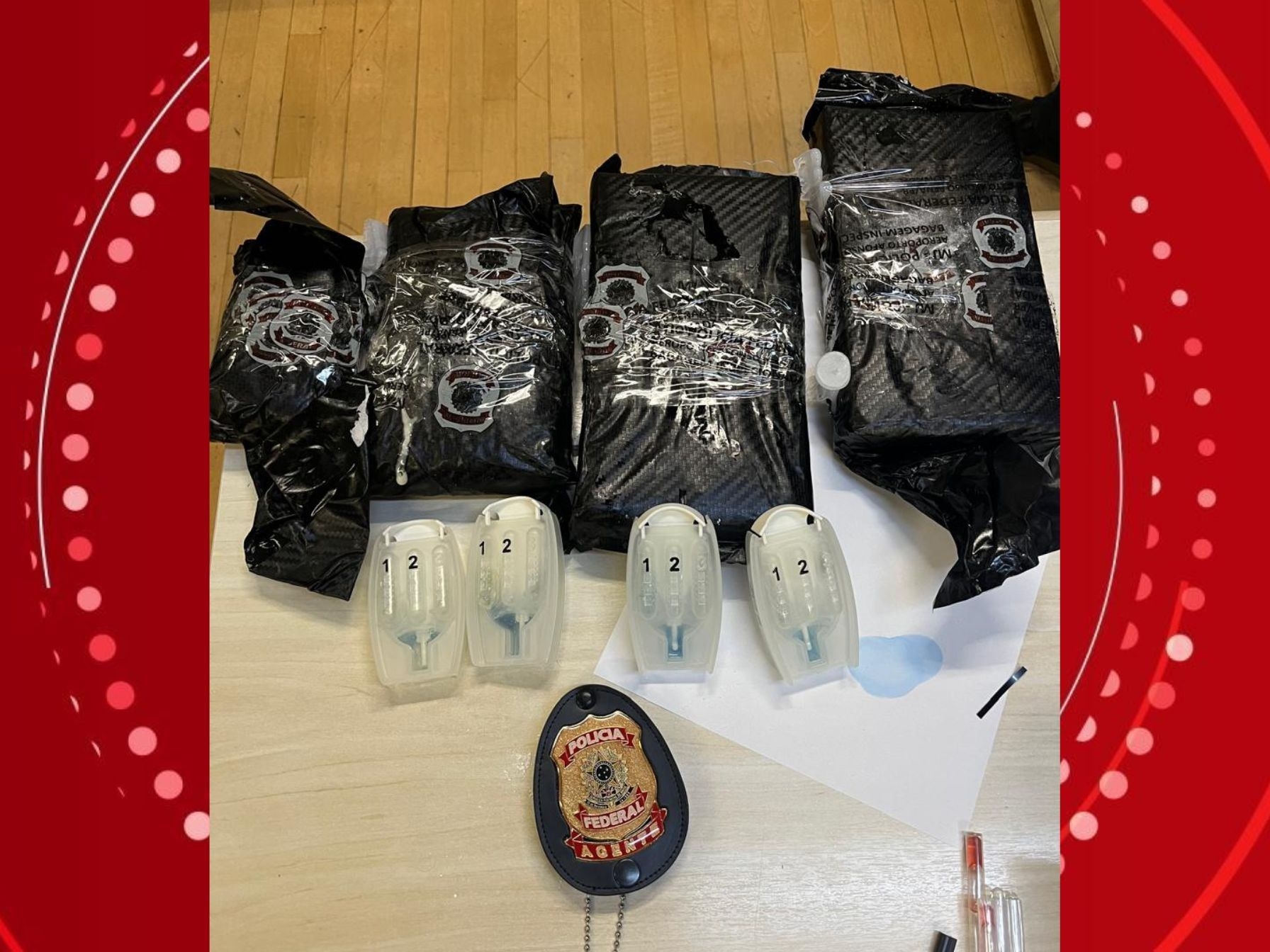 Casal é preso com 3,1 kg de cocaína no Aeroporto Afonso Pena. Reprodução: Globo