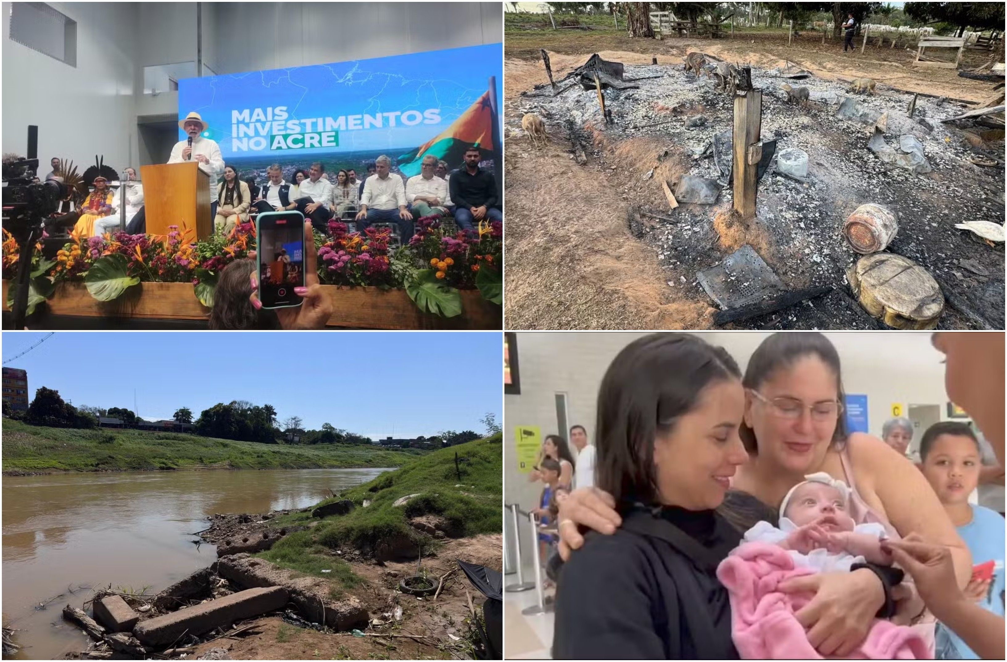 Decreto de emergência sancionado no Acre por causa da seca nos rios. Reprodução: g1