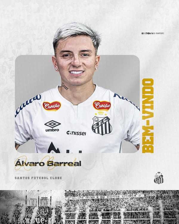 Santos confirma a chegada do atacante Álvaro Barreal