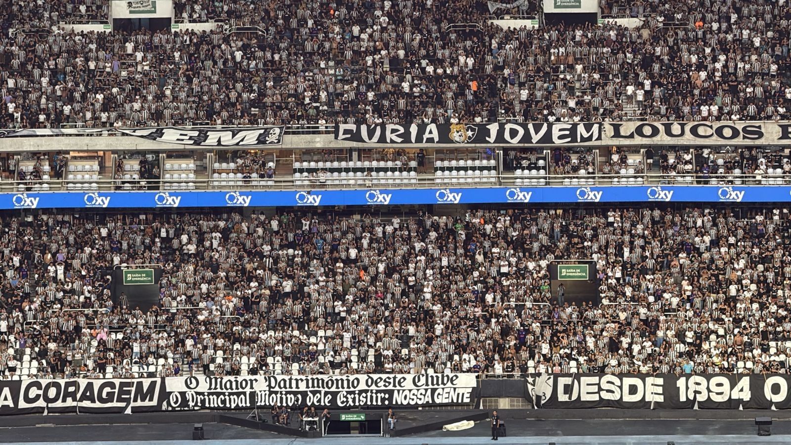 Torcida do Botafogo protesta contra Textor. Reprodução: Ge