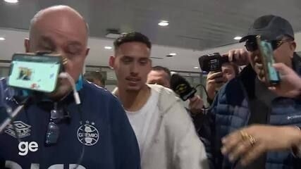 Erick Noriega chega a Porto Alegre para reforçar o Grêmio até 2028. Reprodução: Globo
