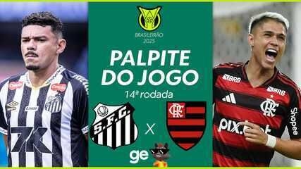 Flamengo tenta vencer o Santos em jogo crucial do Brasileirão após folga dos mandantes. Reprodução: Globo