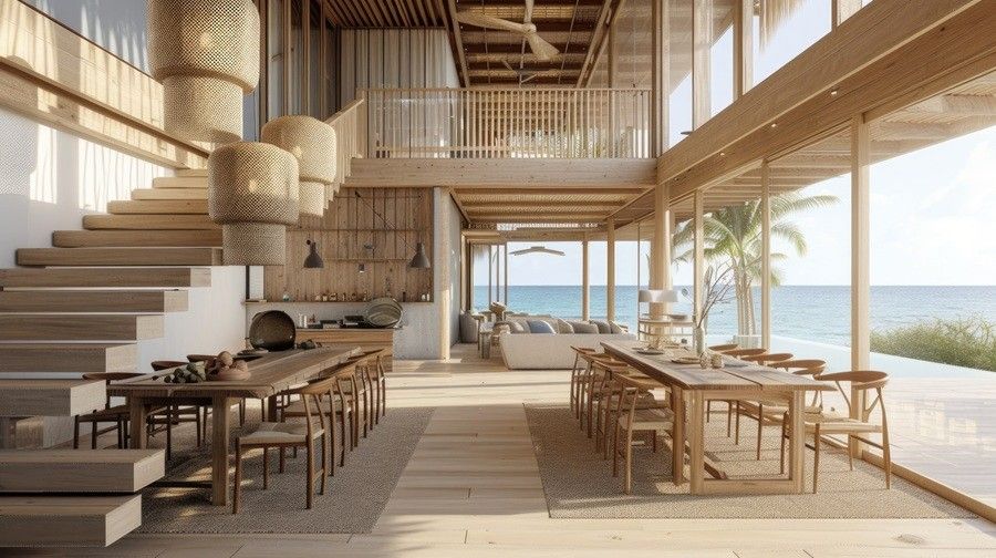 Construir ou reformar perto do mar exige escolha cuidadosa de revestimentos resistentes à umidade e maresia. Legenda da imagem. Reprodução: Globo