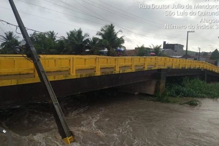Semarh alerta para risco de transbordamento de rios em Alagoas devido às chuvas. Reprodução: Redação