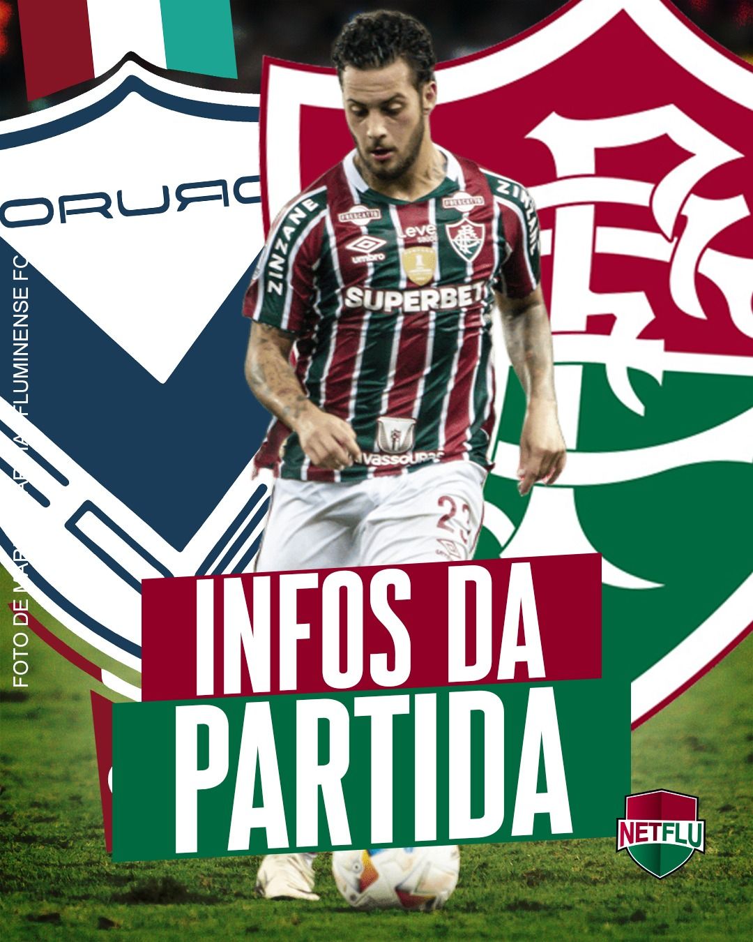 Fluminense em campo contra o GV San José na Copa Sul-Americana. Reprodução: Netflu