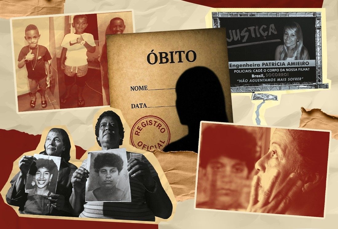 Famílias aguardam reconhecimento da morte presumida de desaparecidos no Rio. Legenda da imagem. Reprodução: Globo