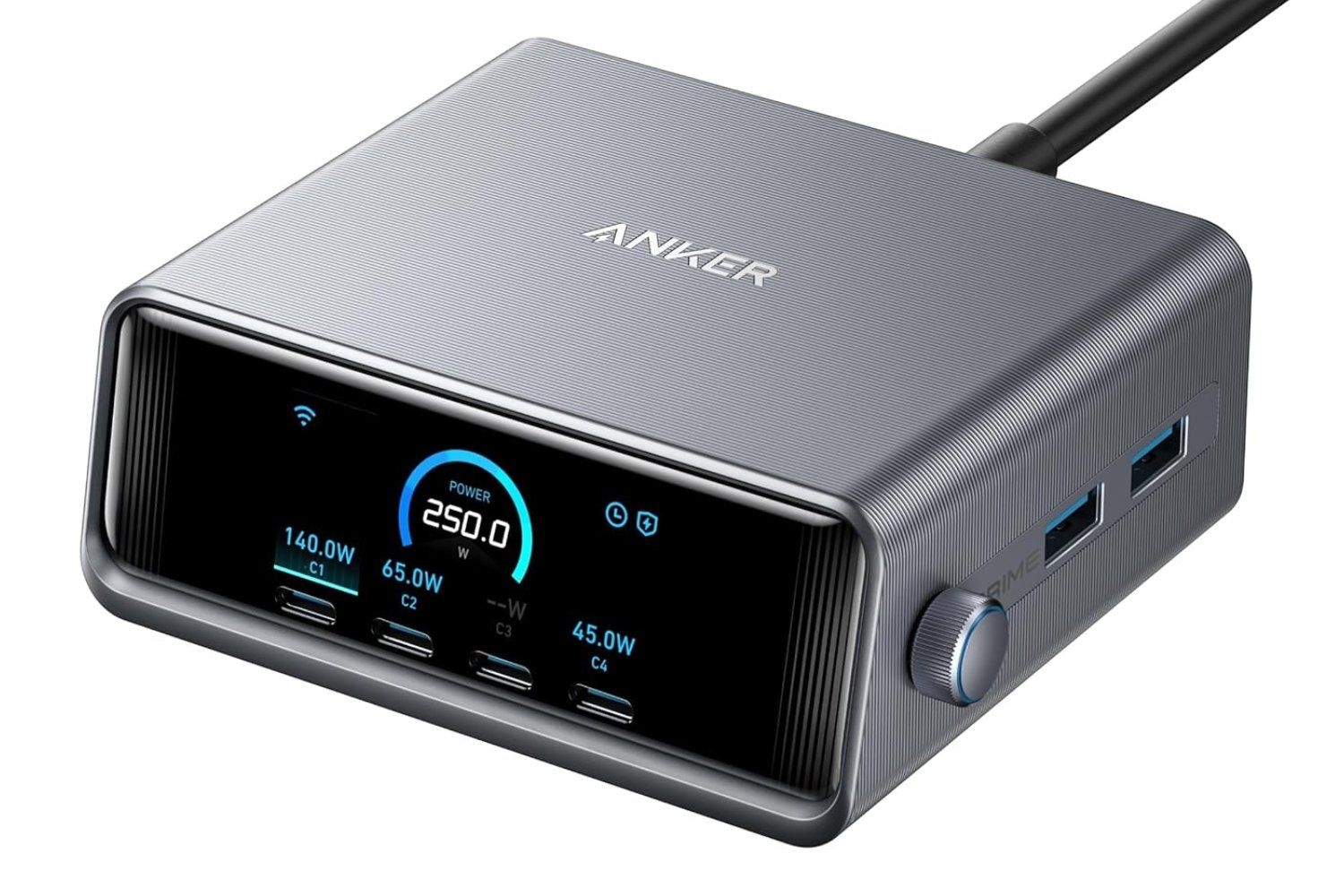 Carregador All-in-One Anker de 250W, ideal para diversos dispositivos. Reprodução: Gizmodo