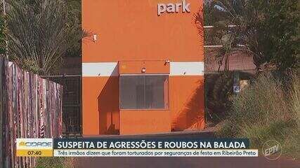 Irmãos denunciam seguranças por agressões e roubo em festa em Ribeirão Preto. Reprodução: Globo