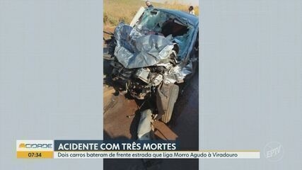 Três pessoas, incluindo uma médica, morrem em grave acidente em Morro Agudo, SP.; Reprodução: Globo