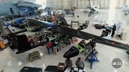 Protótipo de carro voador da Eve Air Mobility é apresentado pela Embraer. Reprodução: Globo