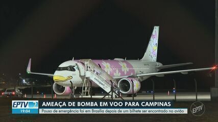 Avião da Azul faz pouso de emergência em Brasília após ameaça de bomba. Reprodução: Globo