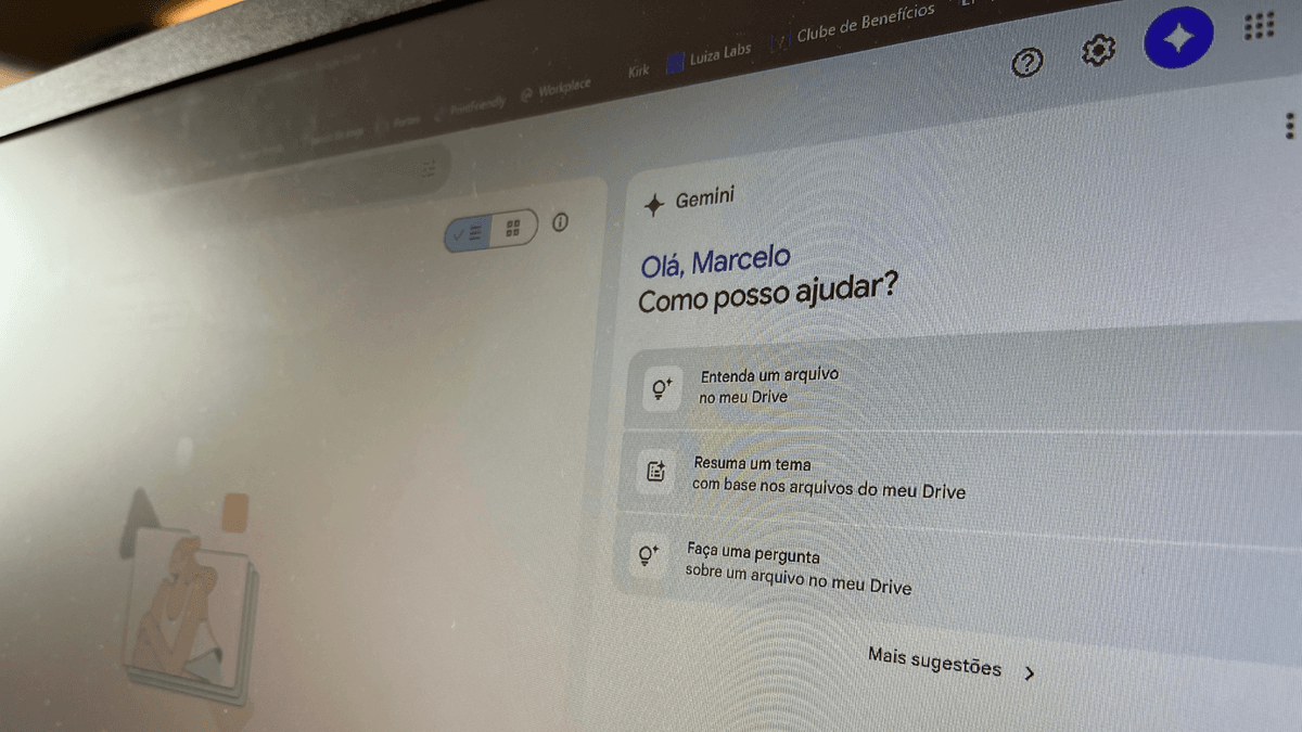 Recursos de inteligência artificial no Google Drive