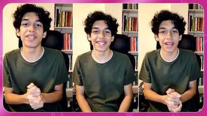 Yago Savalla, estudante de 16 anos, se prepara para brilhar no desfile da Imperatriz Leopoldinense. Reprodução: Globo