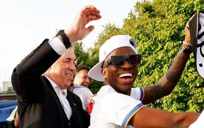 Vini Jr se despede de Ancelotti com carta emocional após sucesso no Real Madrid. Reprodução: Esporte.