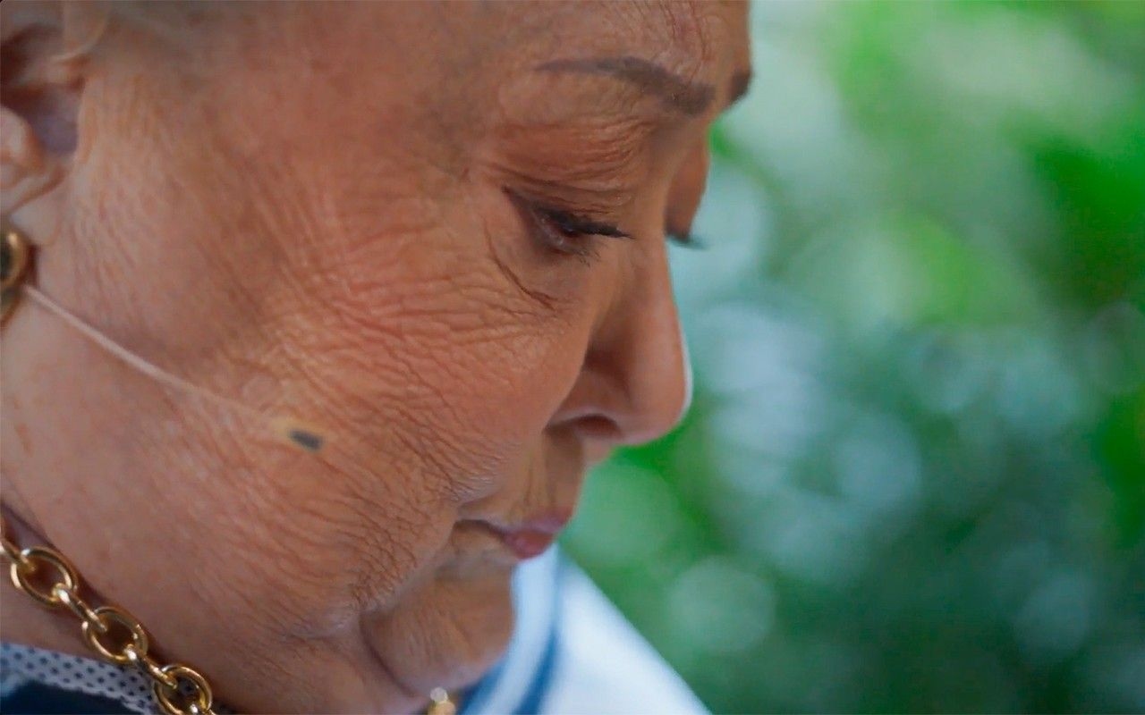 Rosa emociona ao falar sobre Alzheimer no É de Casa. Reprodução: Gshow