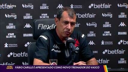 Fábio Carille é apresentado como novo treinador do Vitória. Reprodução: Globo
