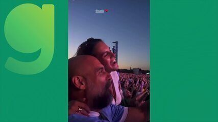 Guardiola assiste ao show do Oasis com a filha em Manchester. Reprodução: Retorno do item 11