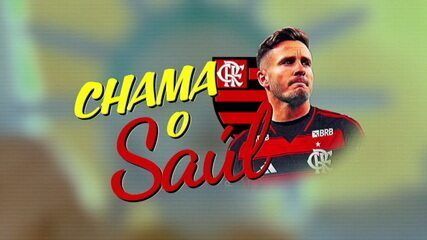 José Boto apresenta Saúl Ñiguez como novo reforço do Flamengo. Reprodução: Globo