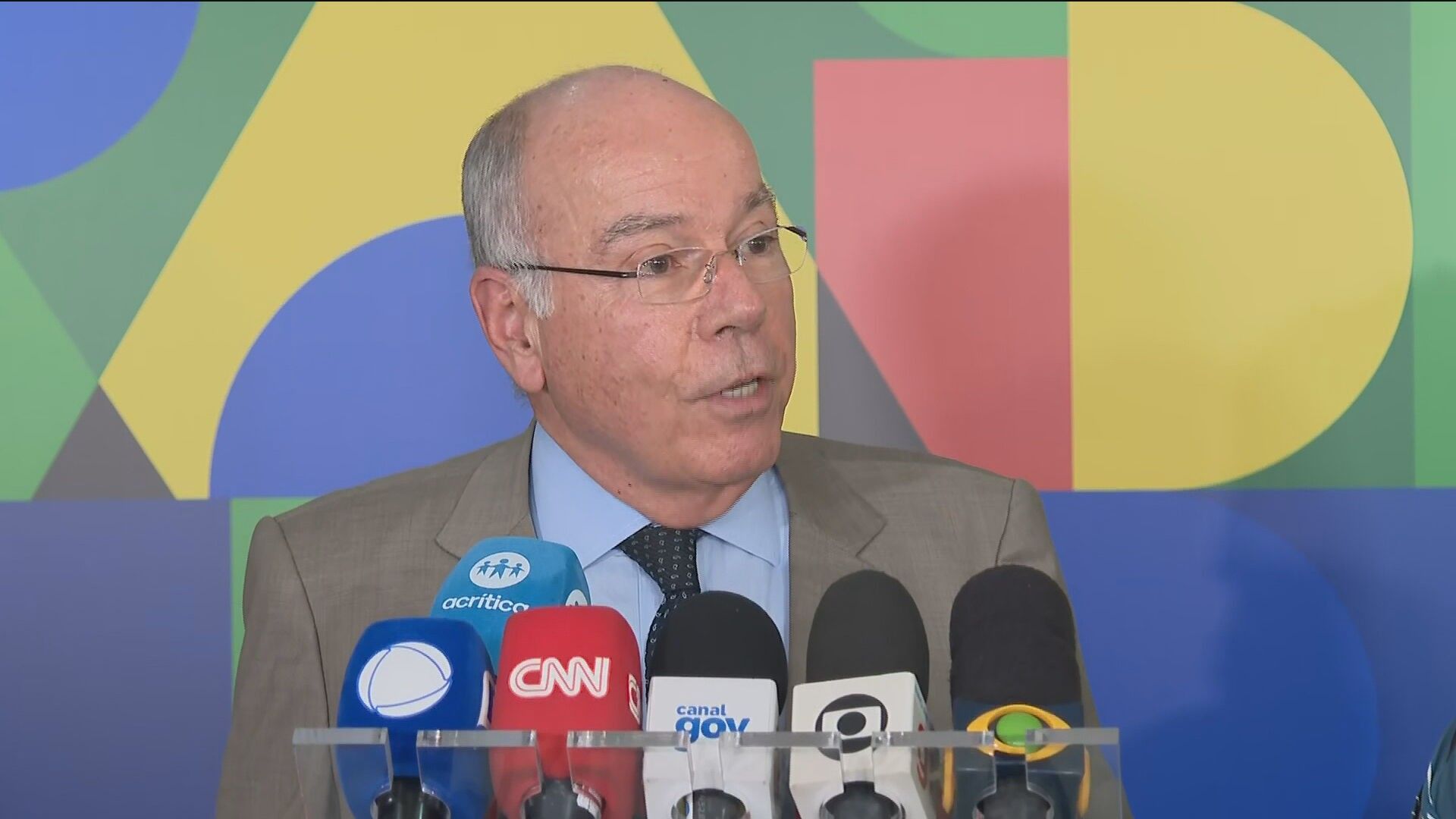 Mauro Vieira, ministro das Relações Exteriores, discursa sobre a soberania do Brasil e ameaças estrangeiras. Reprodução: Globo