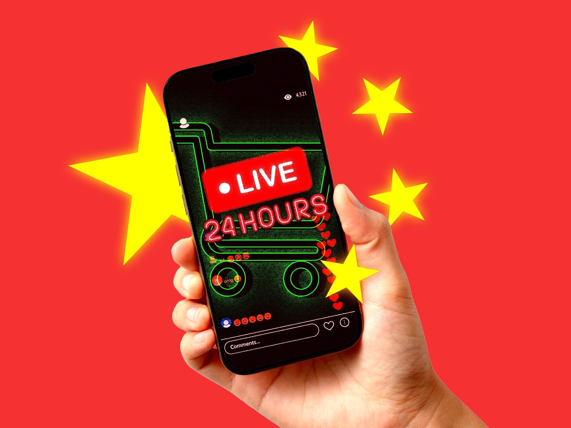 Transmissão de compras ao vivo 24h, tendência em ascensão no varejo. Reprodução: Retorno do item 11