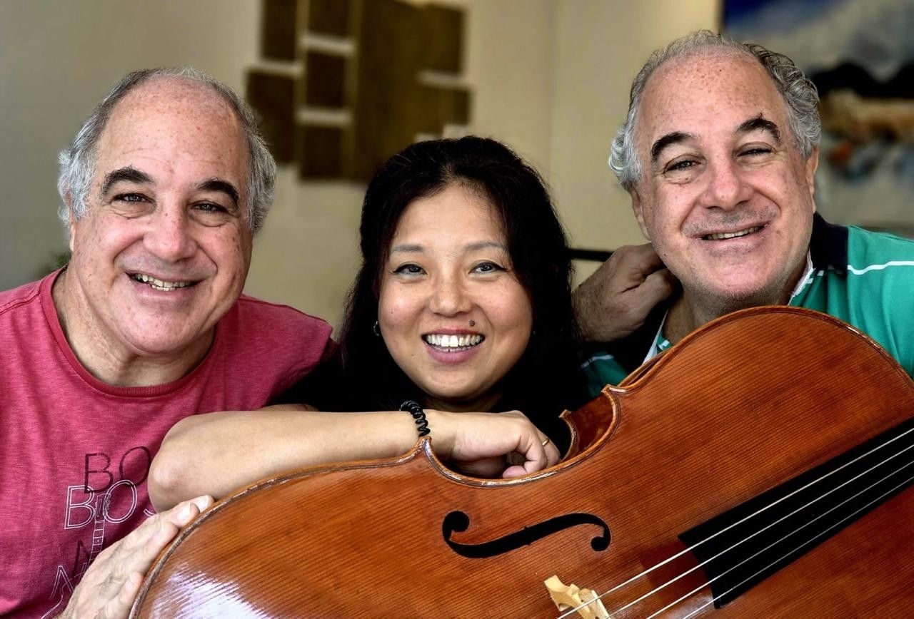 Trio Dauelsberg apresenta concerto de violoncelos no Festival de Inverno de Nova Friburgo. Reprodução: Globo