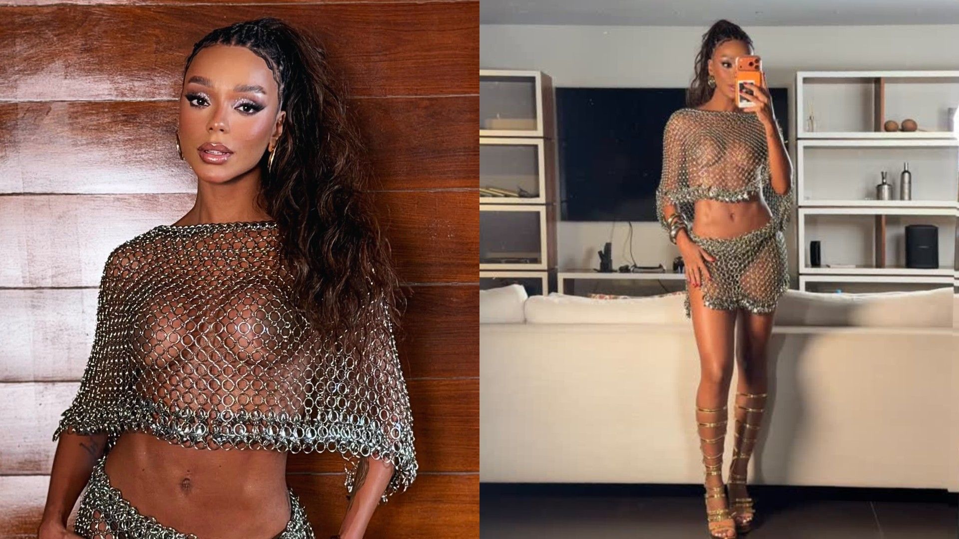 Brunna Gonçalves exibe look vazado em ensaio da Grande Rio. Reprodução: Gshow