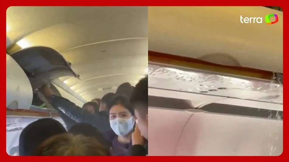 Passageiros Usam Água para Contêiner em Incêndio no Avião