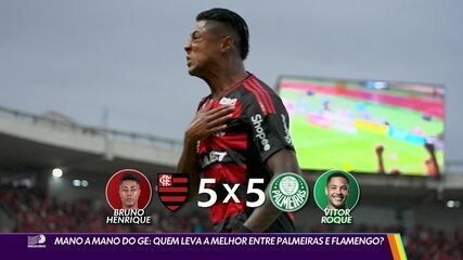 Gerson conduz a jogada em confronto entre Palmeiras e Flamengo no Allianz Parque. Reprodução: Globo