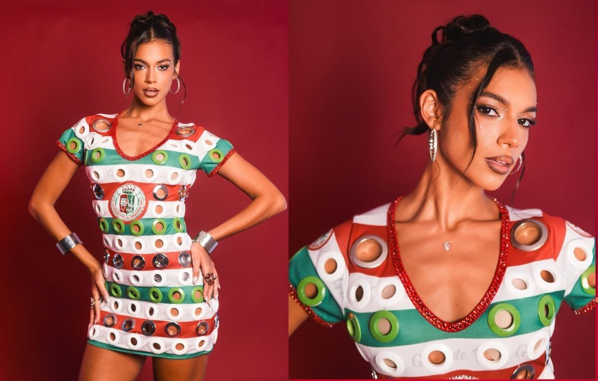 [Alane Dias rebate críticas ao corpo durante o Carnaval da Grande Rio]. Reprodução: Gshow