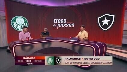 Alex e Mansur discutem a escalação do Botafogo para o jogo contra o Palmeiras. Reprodução: Globo
