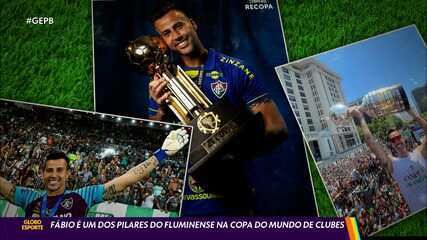 Fábio é um dos destaques do Fluminense na Copa do Mundo de Clubes com novo uniforme. Legenda da imagem. Reprodução: Globo