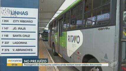 Moradores de Ribeirão Preto perdem créditos antigos do vale-transporte devido a nova lei municipal. Reprodução: G1