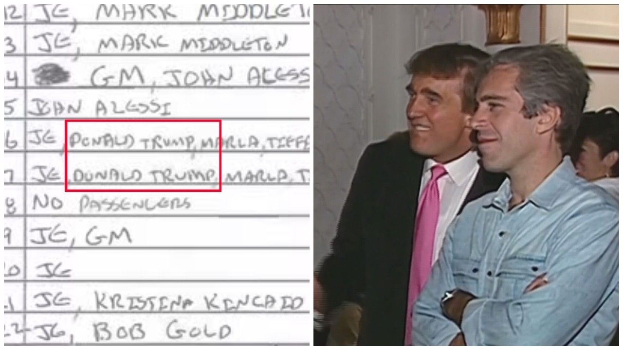 Trump enfrenta pressão política sobre sua relação com Jeffrey Epstein e a divulgação da lista de clientes. Reprodução: Globo