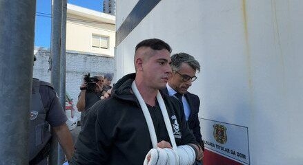 Fisiculturista é preso após agredir sua namorada médica em Santos.; Reprodução: Globo