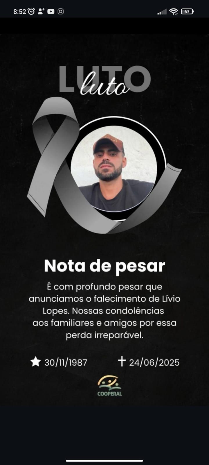 Motorista da Cooperal morre após cair do telhado enquanto fazia reparos em Arapiraca. Reprodução: Redação