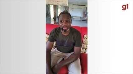 Jocelin Dorcine busca apoio para trazer os filhos gêmeos do Haiti para o Brasil.; Reprodução: G1