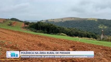 Moradores de Piedade expressam preocupação com a instalação de pedreira na região agrícola. Reprodução: Globo