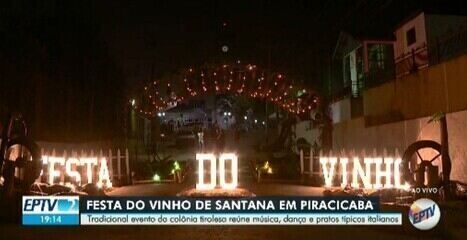 Comerciantes se preparam para a 14ª Festa do Vinho de Piracicaba, que acontece entre 20 e 22 de junho. Reprodução: Globo