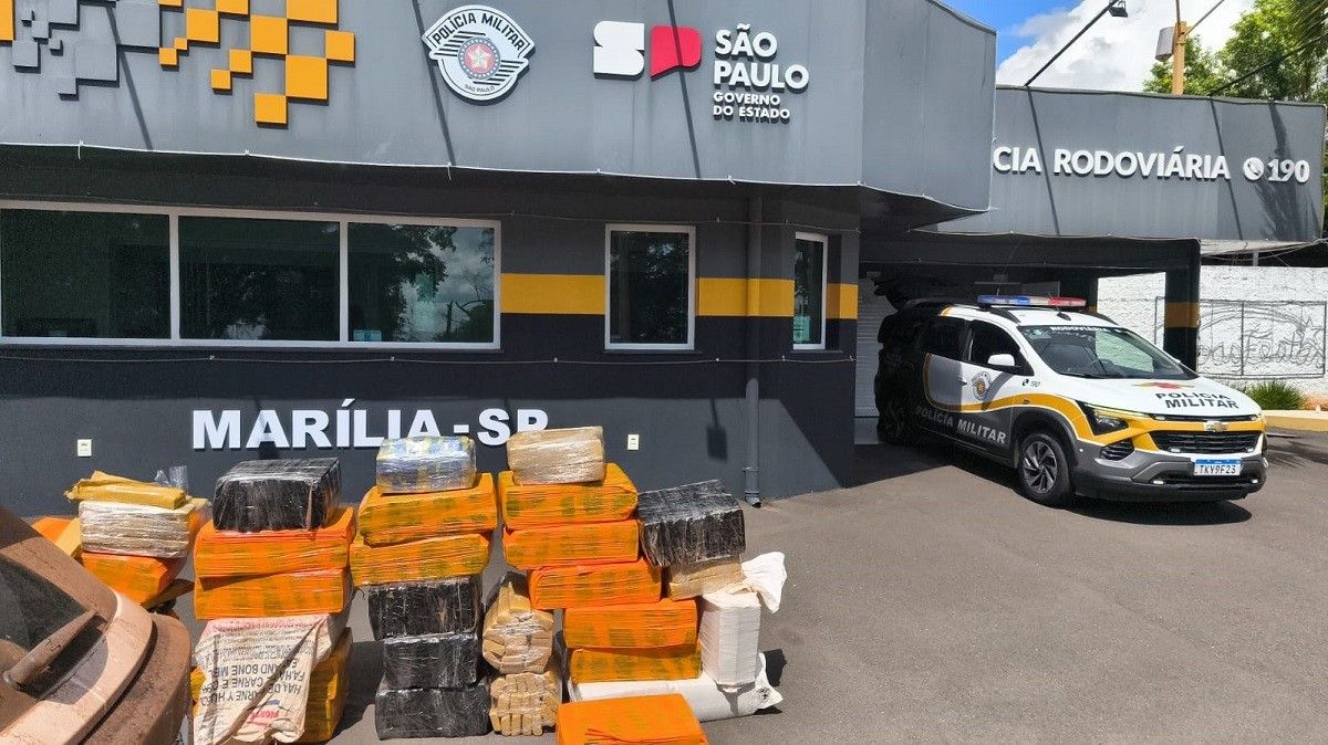 [Homem é preso na SP-294 em Marília com mais de 750 kg de drogas]. Reprodução: G1