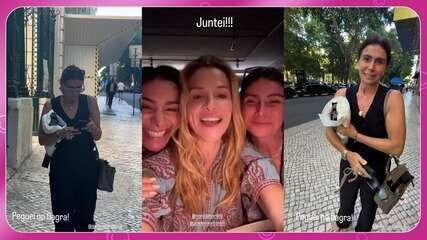 Ingrid Guimarães surpreende Giovanna Antonelli em Lisboa, que pensou ser um assalto. Reprodução: Globo