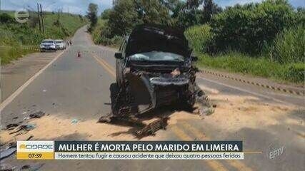Um homem de 33 anos foi esfaqueado pela namorada na rodovia José Santa Rosa, Limeira. Legenda da imagem. Reprodução: Globo