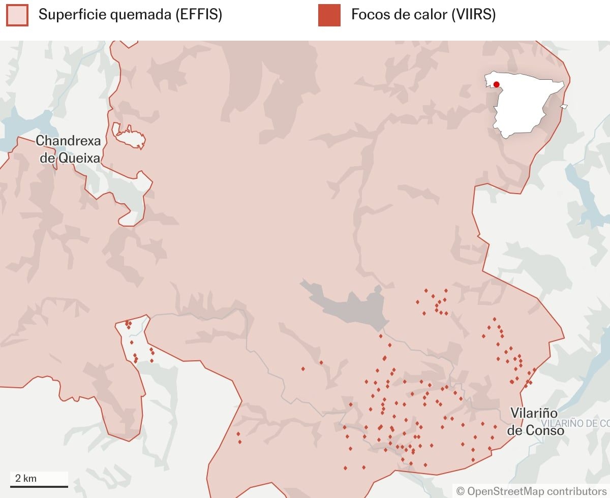 Incêndios devastam 391.581 hectares na Espanha, com focos críticos em Galicia e Castilla y León. Reprodução: El País