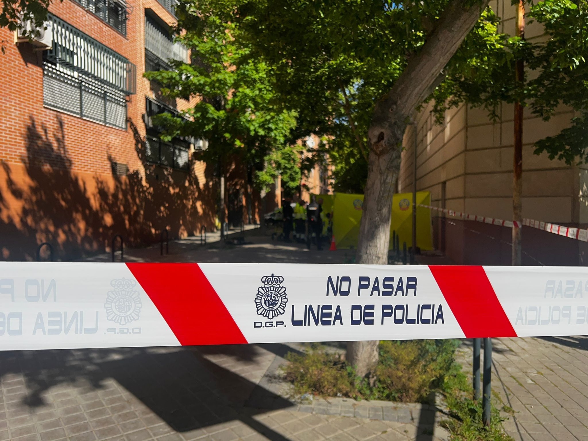 Cena da rua Castillo de Simancas, onde ocorreu o assassinato de uma mulher em Madrid. Reprodução: El País