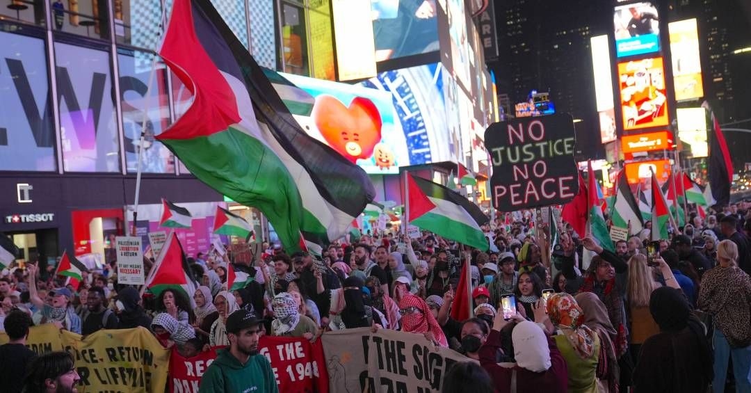 Apoio ao reconhecimento da Palestina pelos EUA é majoritário, com diferenças entre democratas e republicanos. Legenda da imagem. Reprodução: Retorno do item 11