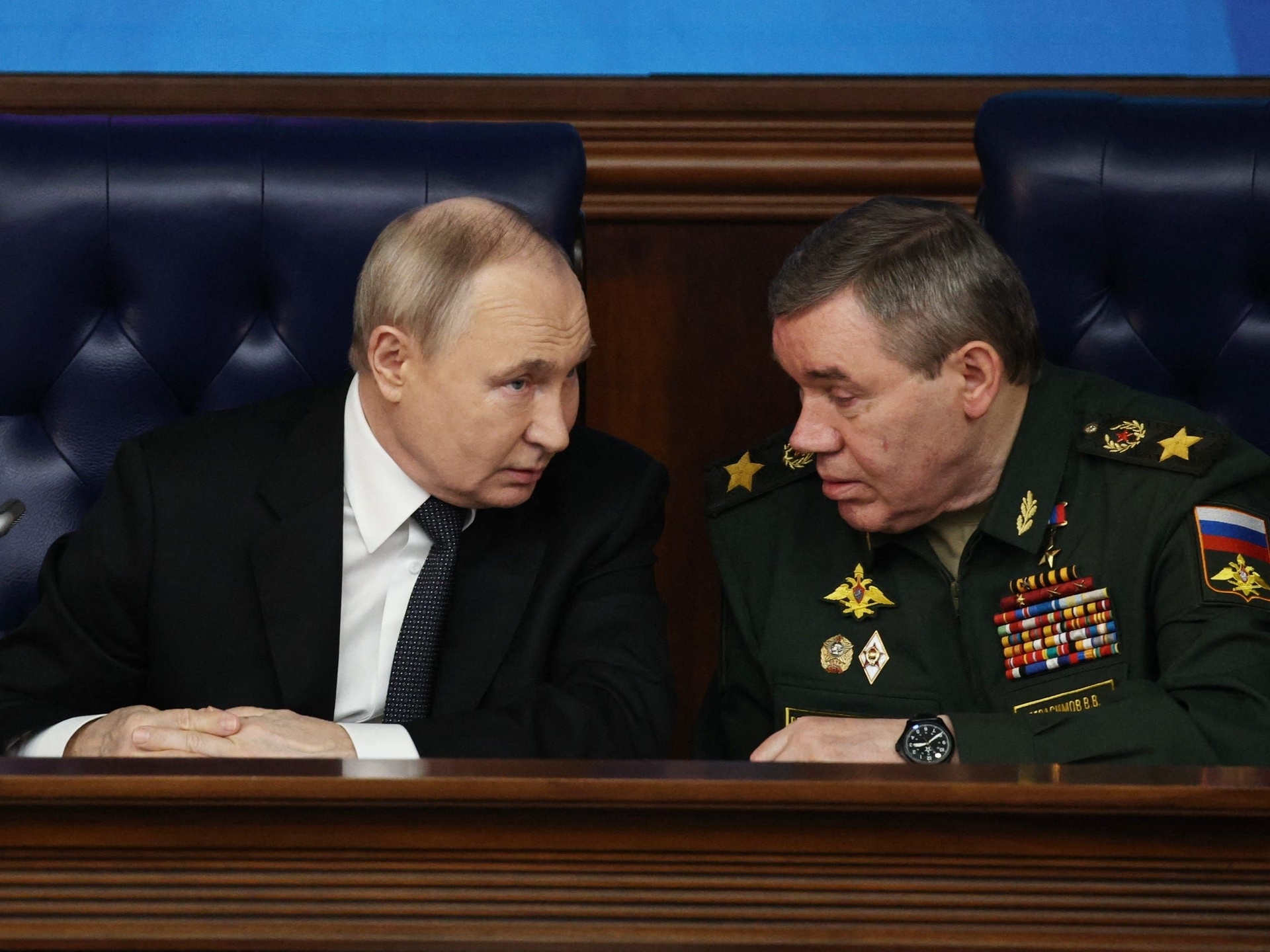 Líderes russos apresentam os 10 destaques da revisão anual da guerra na Ucrânia. Reprodução: Businessinsider